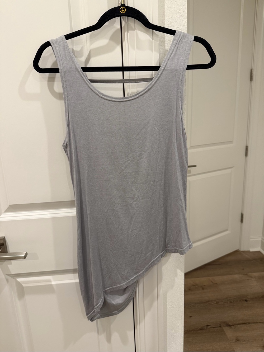 Asymmetric Light Gray Women's Tank Top